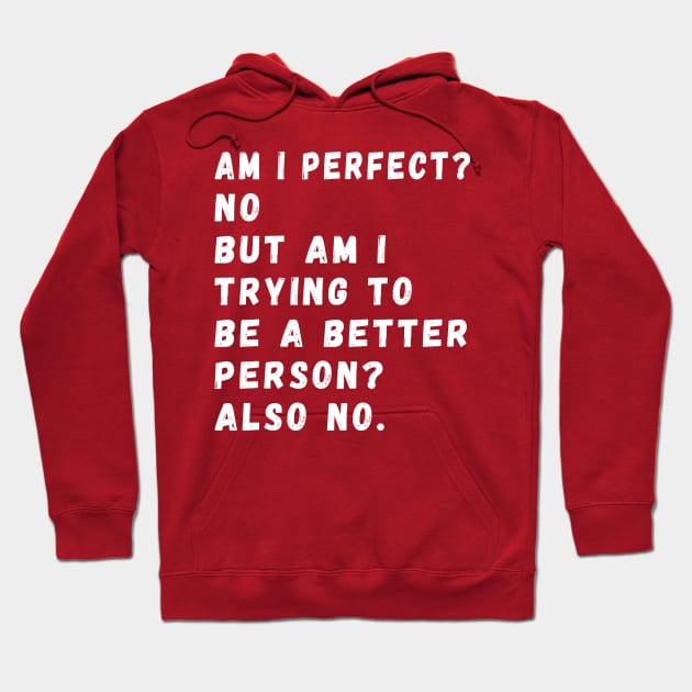 am i perfect? No. But i am trying to be petter person? Also no. Hoodie by Gaming champion